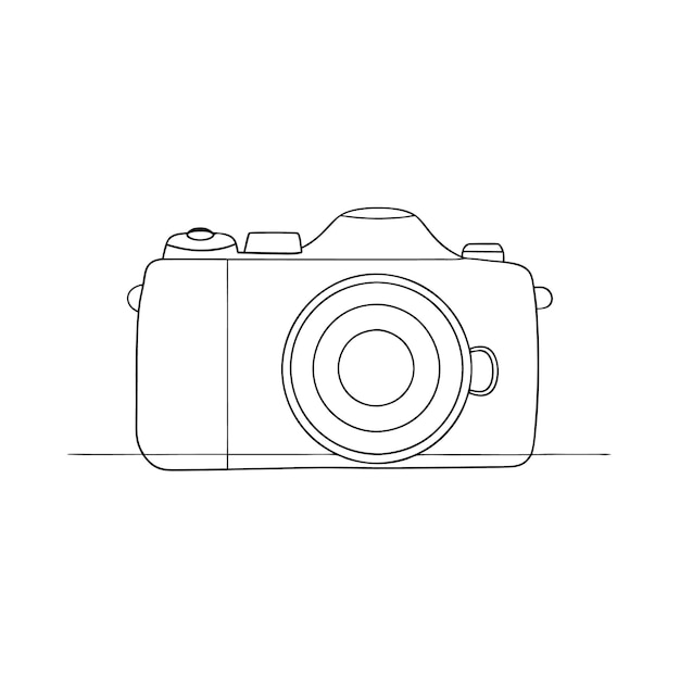 dibujo de una sola línea de una cámara