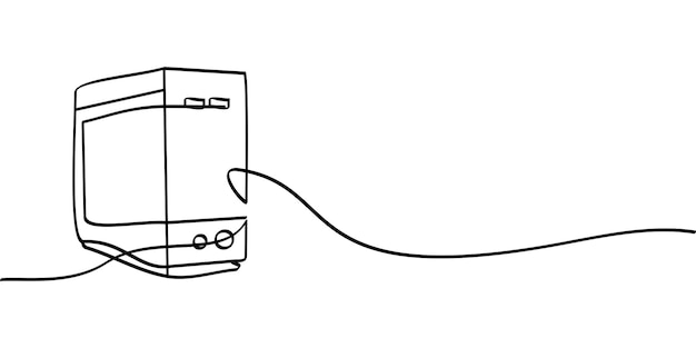 Dibujo de una sola línea de una computadora