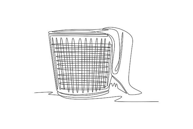 Dibujo de una sola línea Concepto de bolsas y cestas de la compra Ilustración de vector gráfico de diseño de dibujo de línea continua