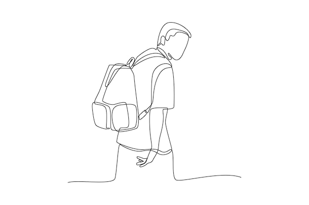 Dibujo de una sola línea Concepto de bolsas y cestas de la compra Ilustración de vector gráfico de diseño de dibujo de línea continua