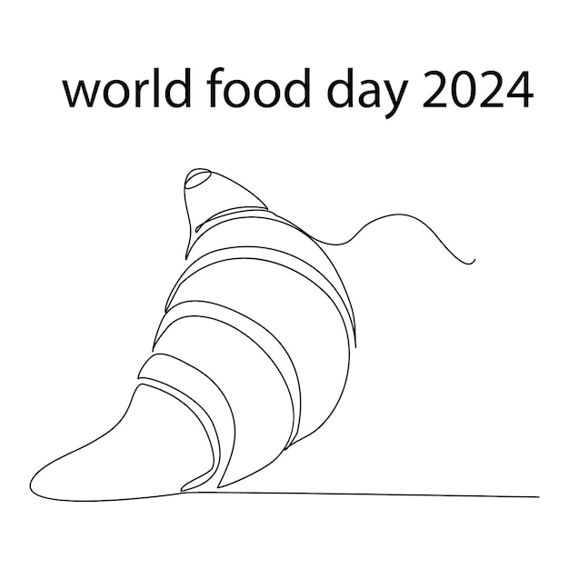Dibujo de una sola línea Concepto del Día Mundial de la Alimentación Diseño de dibujo de líneas continuas Ilustración vectorial gráfica