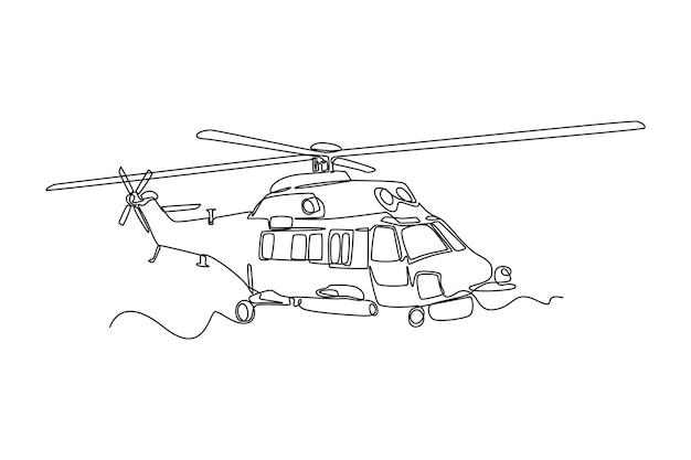 Dibujo de una sola línea Concepto militar de la Fuerza Aérea del Ejército y la Armada Ilustración de vector gráfico de diseño de dibujo de línea continua