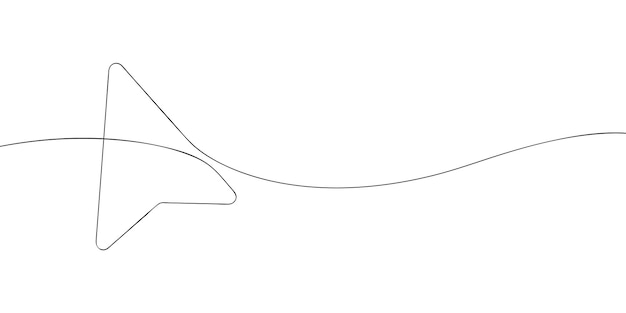 Un dibujo de una sola línea de un cursor Icono de cursor de línea continua Icono de una línea
