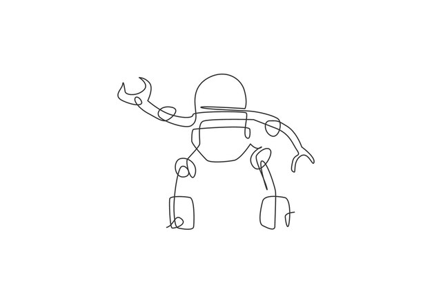 Vector un dibujo de una sola línea de diseño de ilustración vectorial de producto de inteligencia artificial de robot inteligente