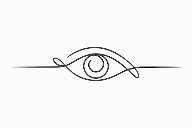 Dibujo de una sola línea de un diseño minimalista abstracto de un ojo