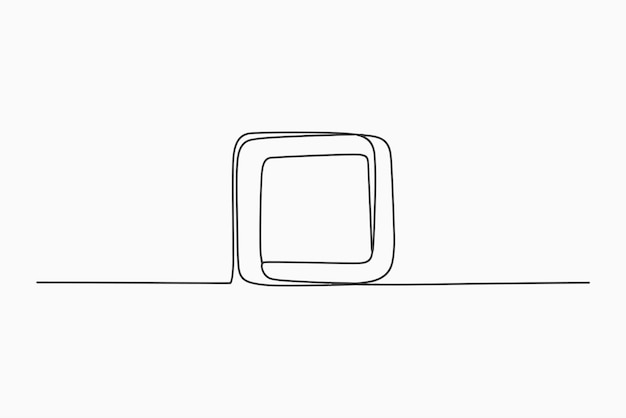 Dibujo de una sola línea de un dispositivo de tableta moderno