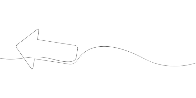 Un dibujo de una sola línea de una flecha derecha Icono de flecha de línea continua Icono de una línea Ilustración vectorial