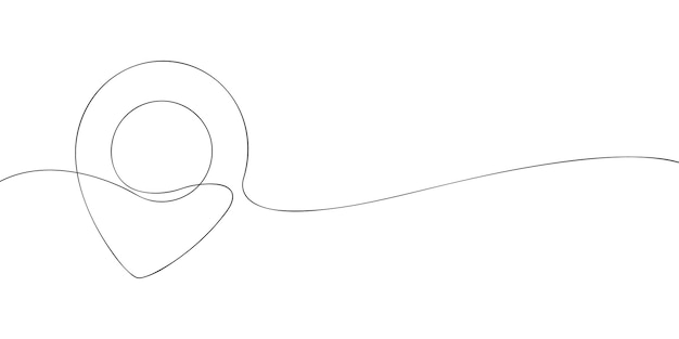 Un dibujo de una sola línea de una geolocalización Icono geográfico de línea continua Icono de una línea Ilustración vectorial