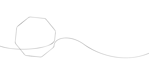 Un dibujo de una sola línea de un hexágono Icono de hexágono de línea continua Icono de una línea