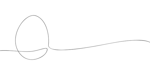Un dibujo de una sola línea de un huevo Icono de huevo de línea continua Icono de una línea Ilustración vectorial