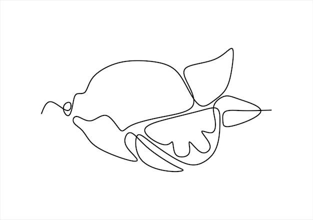 Dibujo de una sola línea de un limón