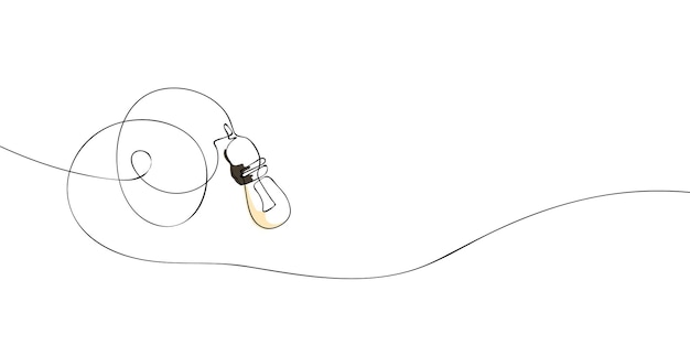 Un dibujo de una sola línea de una luz de vacaciones Icono de luz de línea continua en color Icono de una línea Vector