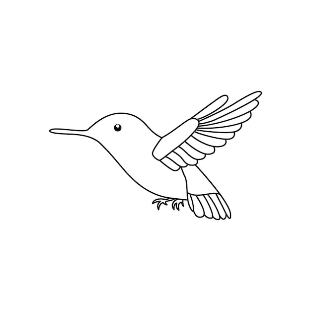 dibujo de una sola línea pájaro águila volando continuo ilustración vectorial diseño minimalista