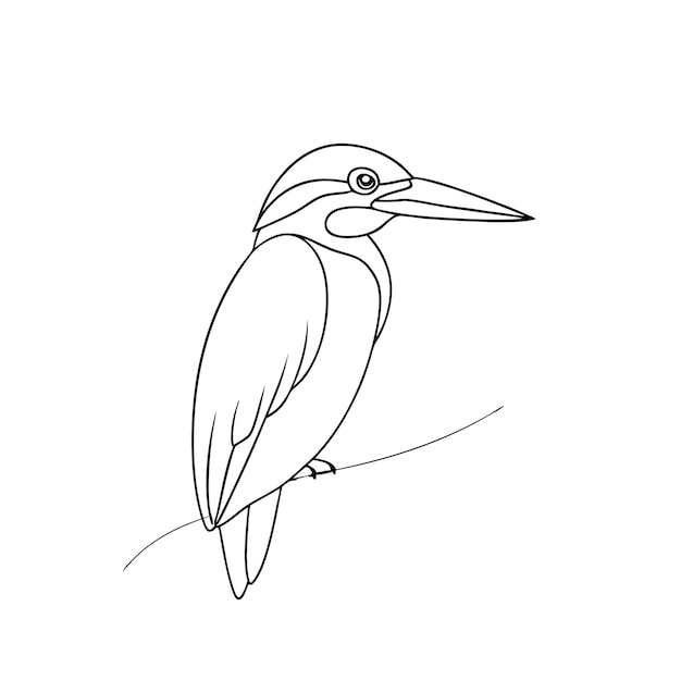 dibujo de una sola línea de pescador volador
