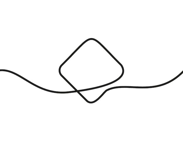 Un dibujo de una sola línea de un rombo Icono de rombo de línea continua Icono de una línea Ilustración vectorial
