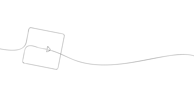 Un dibujo de una sola línea de una tecla de flecha Icono de botón de flecha de línea continua Icono de una línea Vector