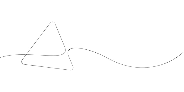Un dibujo de una sola línea de un triángulo Icono de triángulo de línea continua Icono de una línea Ilustración vectorial