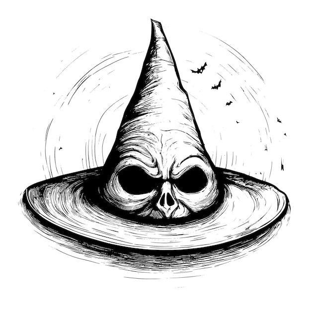 Dibujo de sombrero de bruja de Halloween