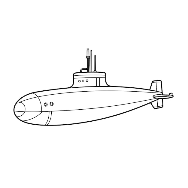 Dibujo submarino Ilustración vectorial Página para colorear
