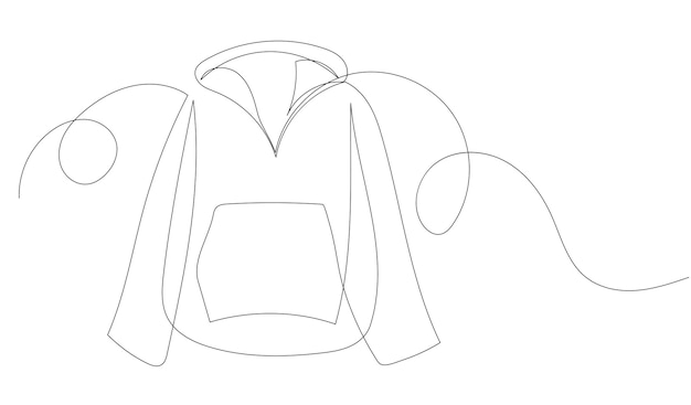 Dibujo de sudadera un vector de dibujo de línea continua