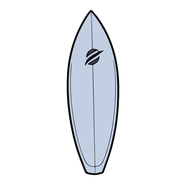 Vector un dibujo de una tabla de surf con una tabla en ella