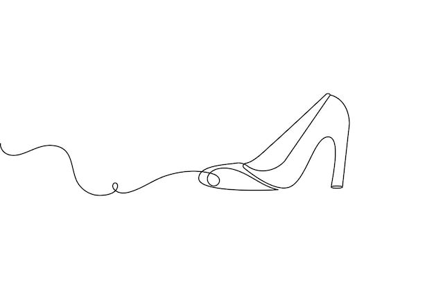 Dibujo de tacones altos de una línea
