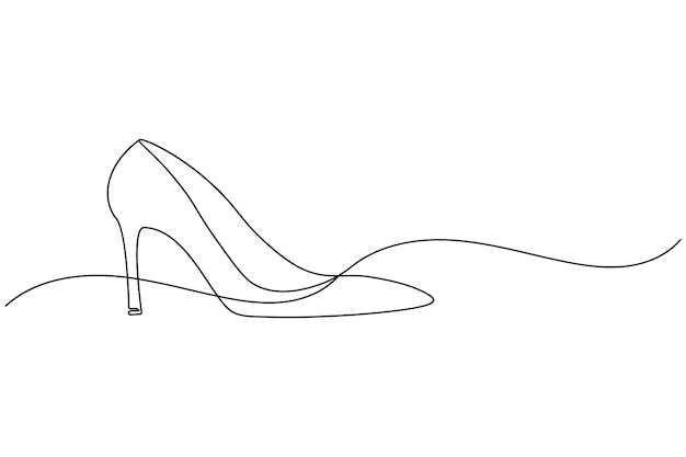 Dibujo de tacones altos de una línea