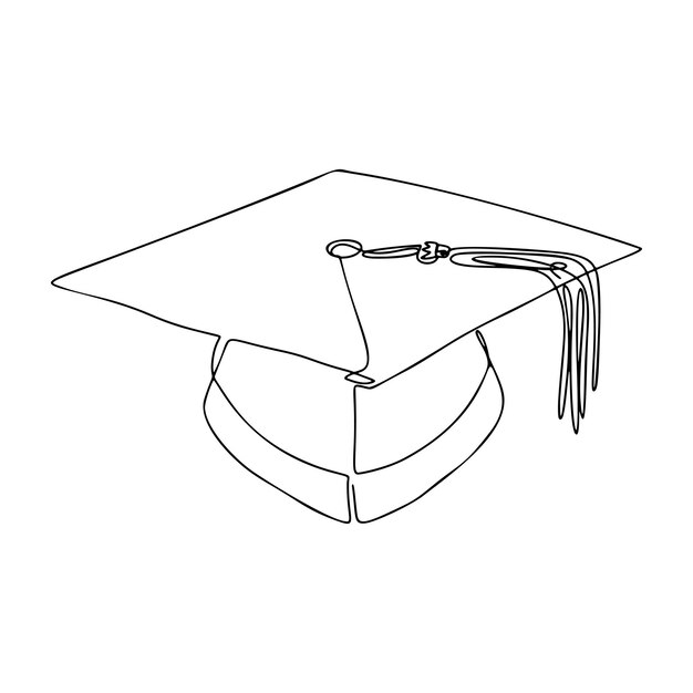 Dibujo de tapa académica de una línea Ilustración moderna continua