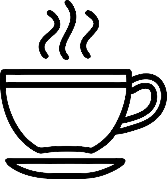 un dibujo de una taza de café con las palabras café en ella