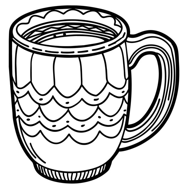 Vector un dibujo de una taza que dice la palabra en ella