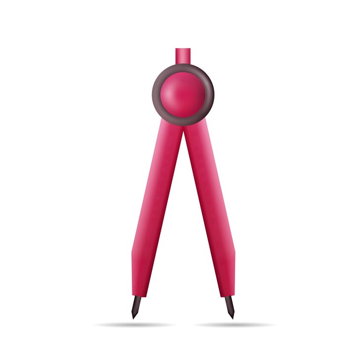 Vector dibujo técnico brújula ilustración 3d icono de representación color editable aislado