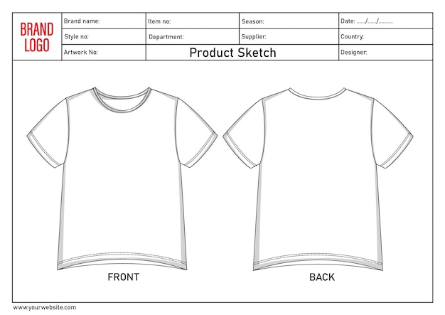 Dibujo técnico de la camiseta
