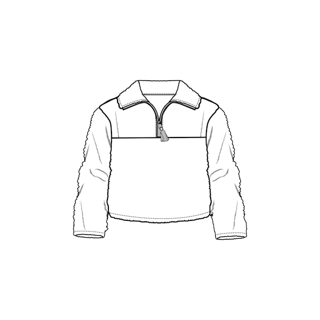 Dibujo técnico de la chaqueta de medias tiras