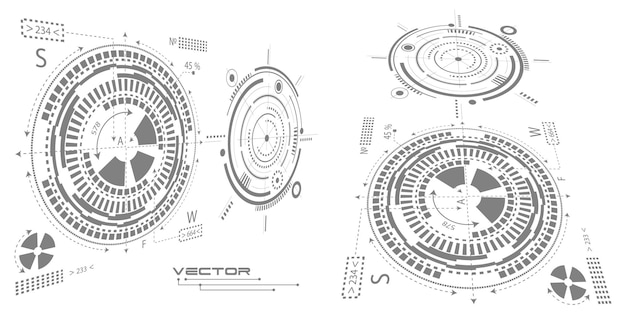 Dibujo técnico. Hud Futurista.