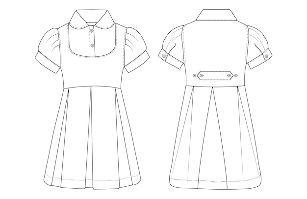 Dibujo técnico de vestidos de moda