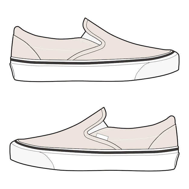 Dibujo técnico de los zapatos SlipOn