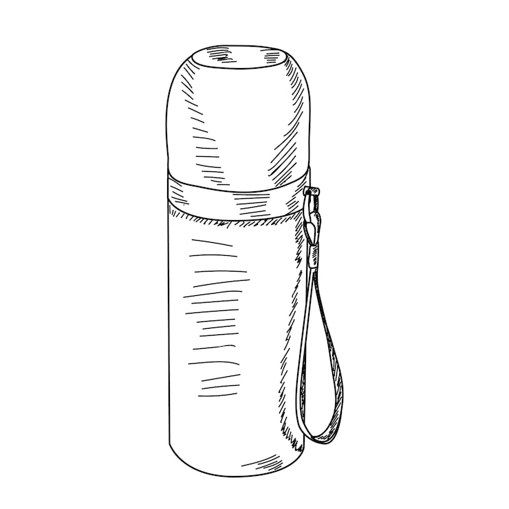 Vector dibujo de termo para té