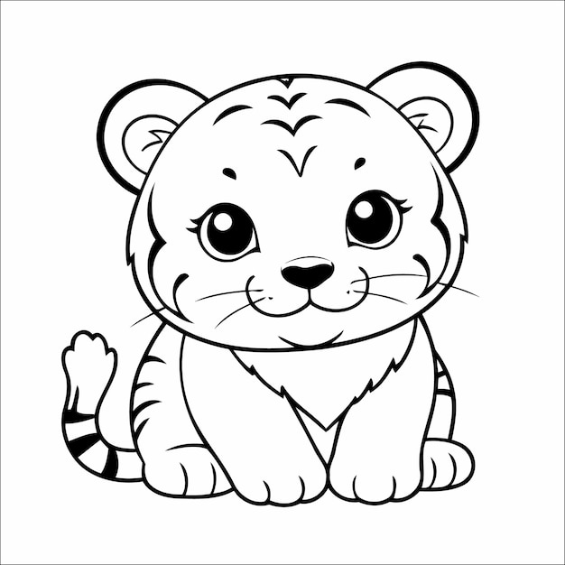 Dibujo de tigre para colorear para niños pequeños