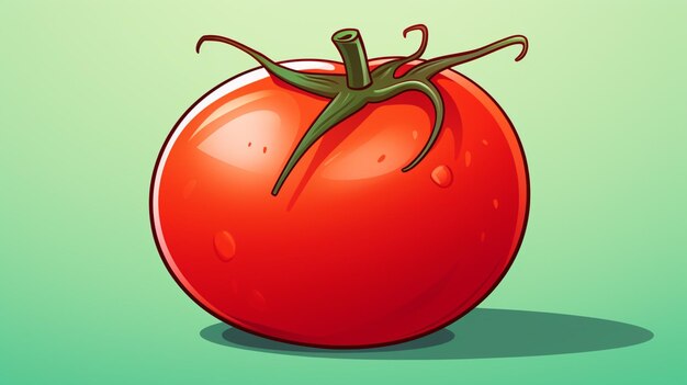 Vector un dibujo de un tomate con un fondo verde