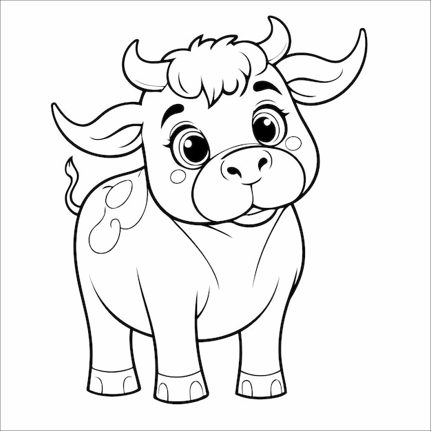 Dibujo de toro para colorear para niños