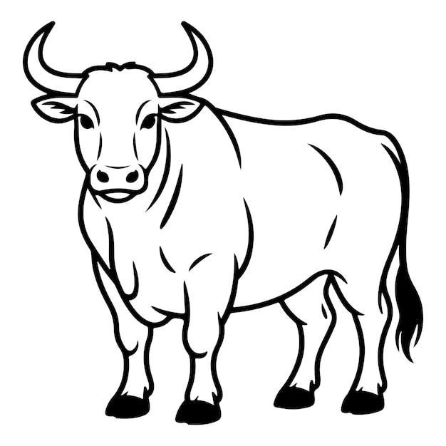 Dibujo de un toro con cuernos