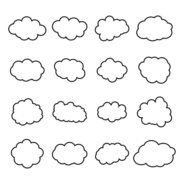 dibujo de trazo de nube negra o de forma de contorno