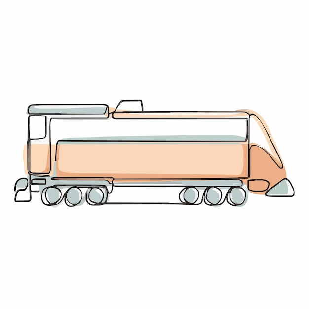 un dibujo de un tren con una caja en el frente
