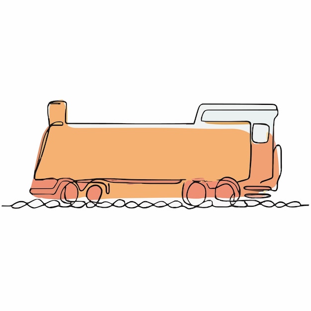 Vector un dibujo de un tren con un dibujado de un tren en él