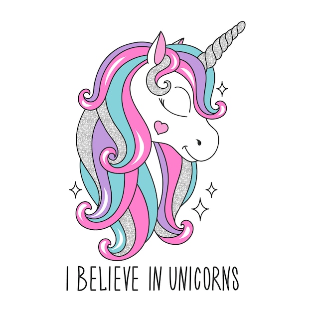 Dibujo de unicornio glitter de arte