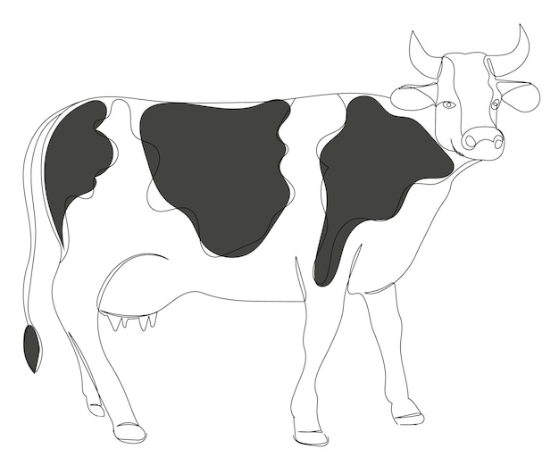 Un dibujo de una vaca, boceto