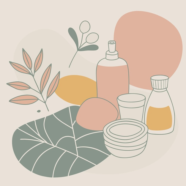 un dibujo de varias botellas y botellas con las palabras " natural " en la parte inferior