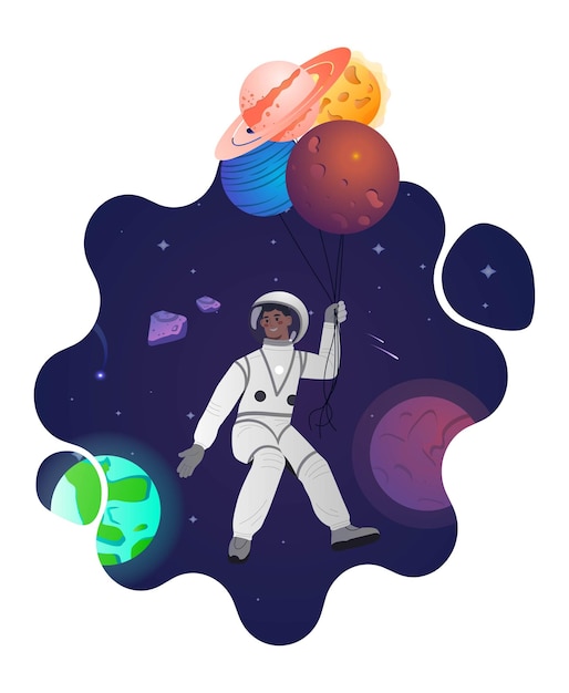 Dibujo vectorial de astronauta