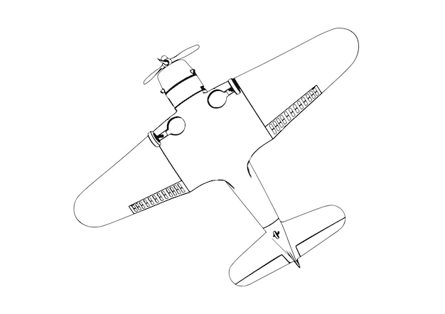 Dibujo vectorial de aviones militares de la Segunda Guerra Mundial