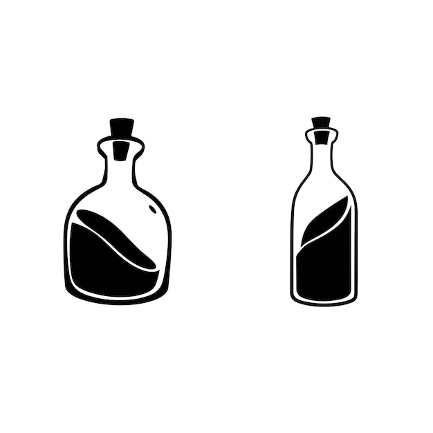 Dibujo vectorial de una botella de vidrio